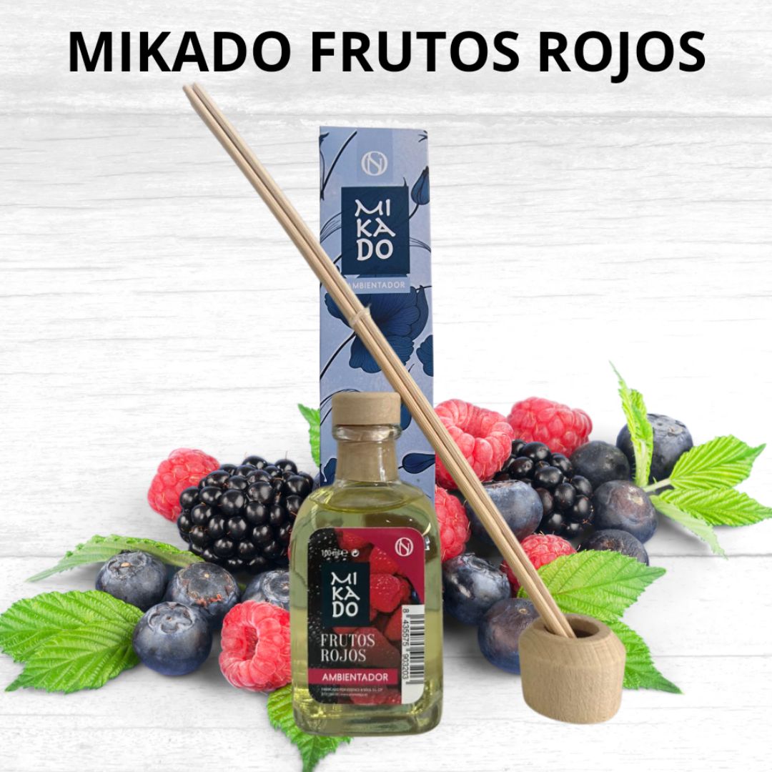 Ambientador Mikado Frutos Rojos con varillas aromáticas
