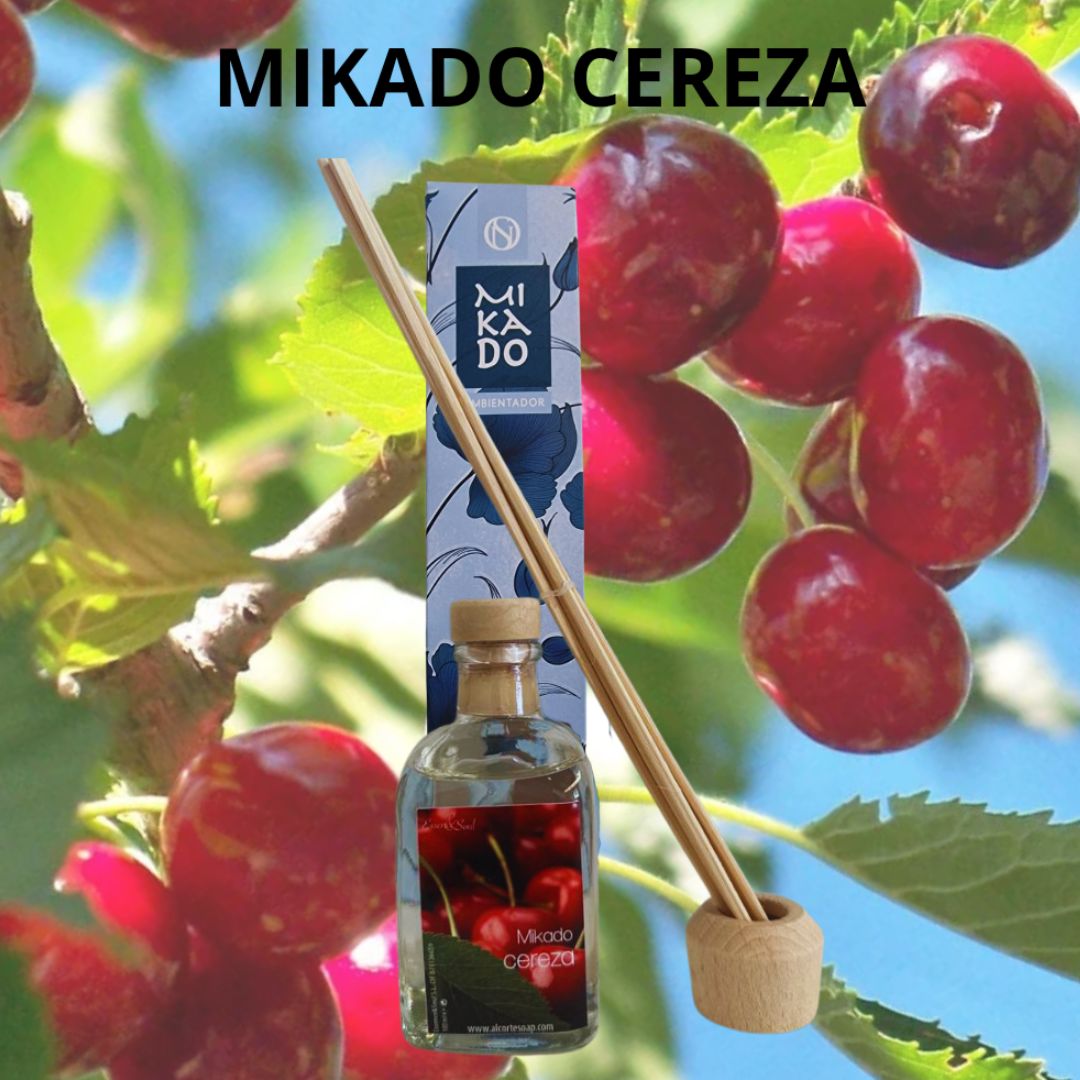Ambientador Mikado Cereza con varillas difusoras