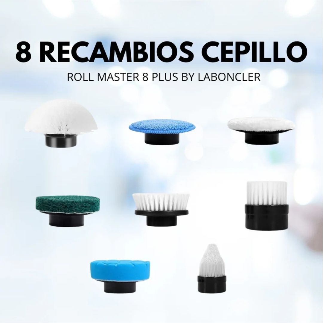 8 recambios de cepillo para el limpiador facial Roll Master 8 Plus de Laboncler.