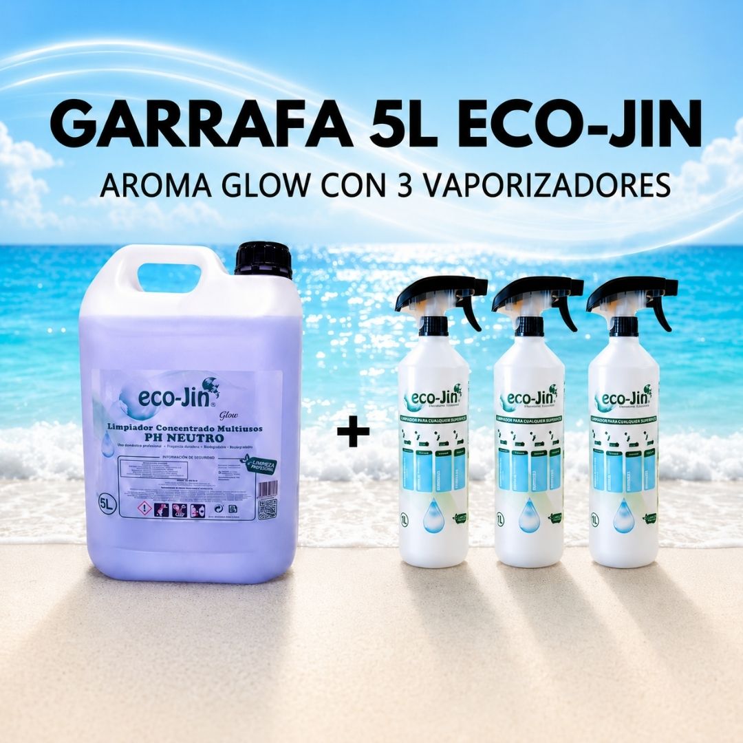 Eco-Jin BIDÓN 5 Litros aroma a elegir, con 3 Vaporizadores o 3 Bayetas y Estropajos - Imagen 8