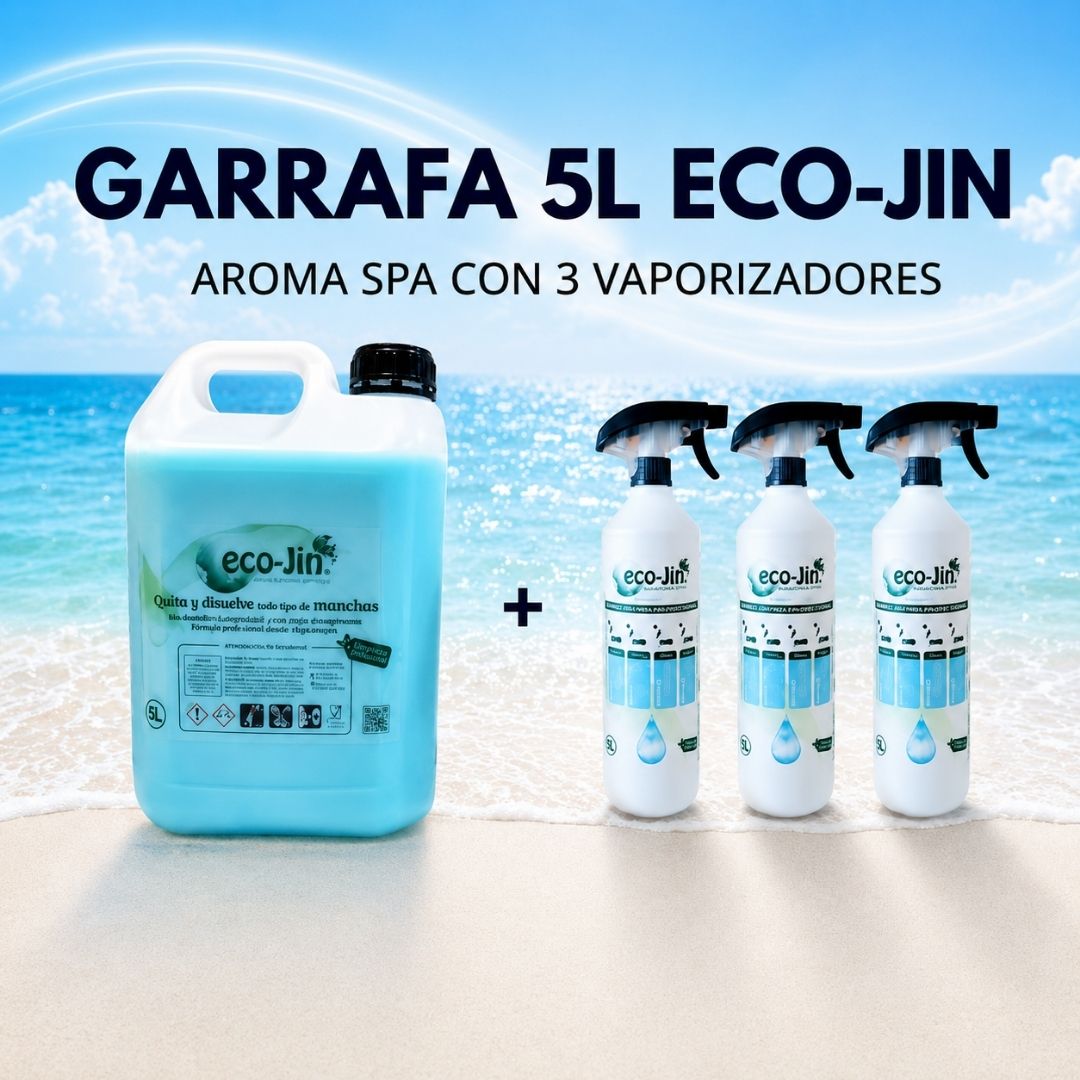 Eco-Jin BIDÓN 5 Litros aroma a elegir, con 3 Vaporizadores o 3 Bayetas y Estropajos - Imagen 3