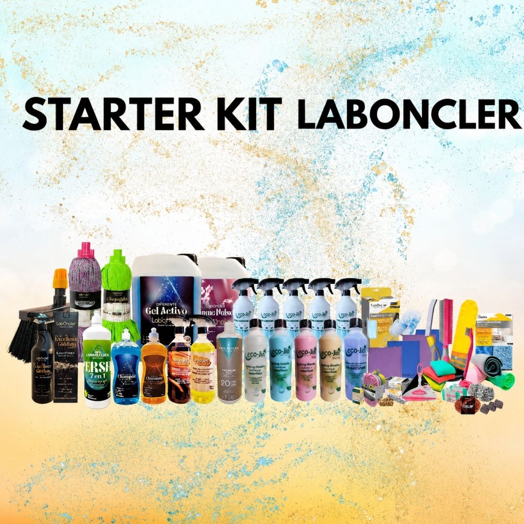 Starter Kit de iniciación LabOncler con productos y accesorios profesionales de limpieza.